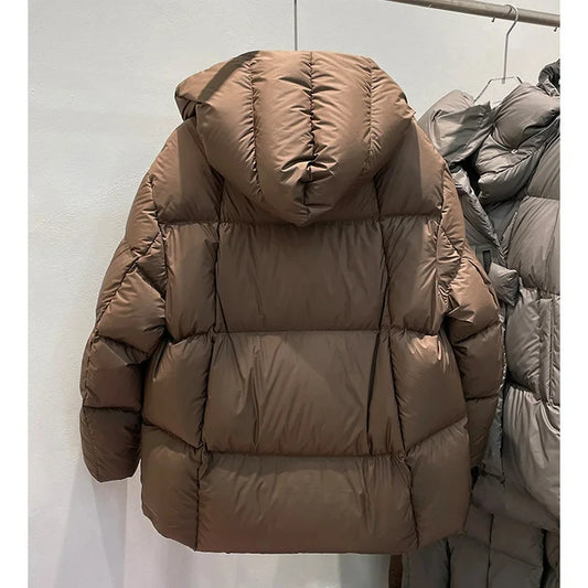 Norvia dunjakke – let vatteret vinterjakke med hætte