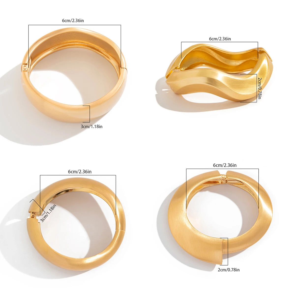 Valora Wide Cuff Armbånd – Bredt åbent metalarmbånd i guldfarve