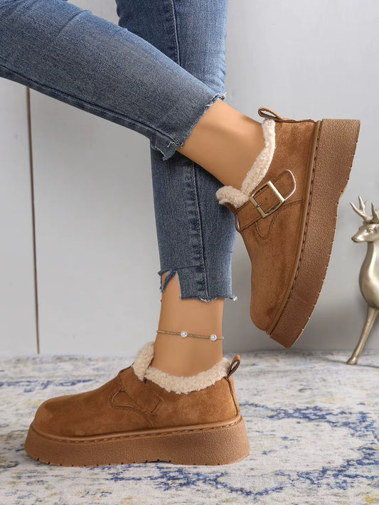 Soreva vinterstøvler til kvinder med fleeceforing og spændedetalje