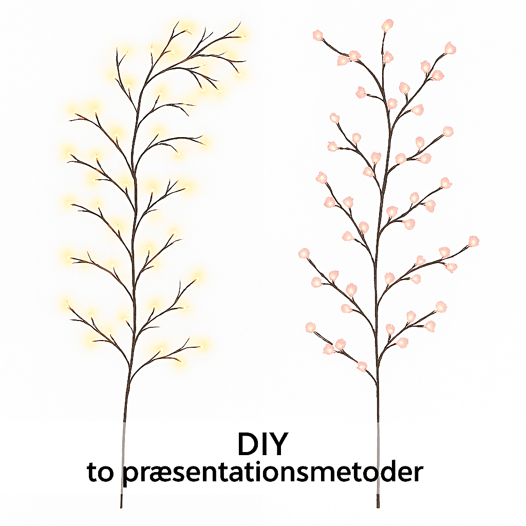 Chic Cherry Blossom LED-dekoration - 2 udsmykkede guirlander