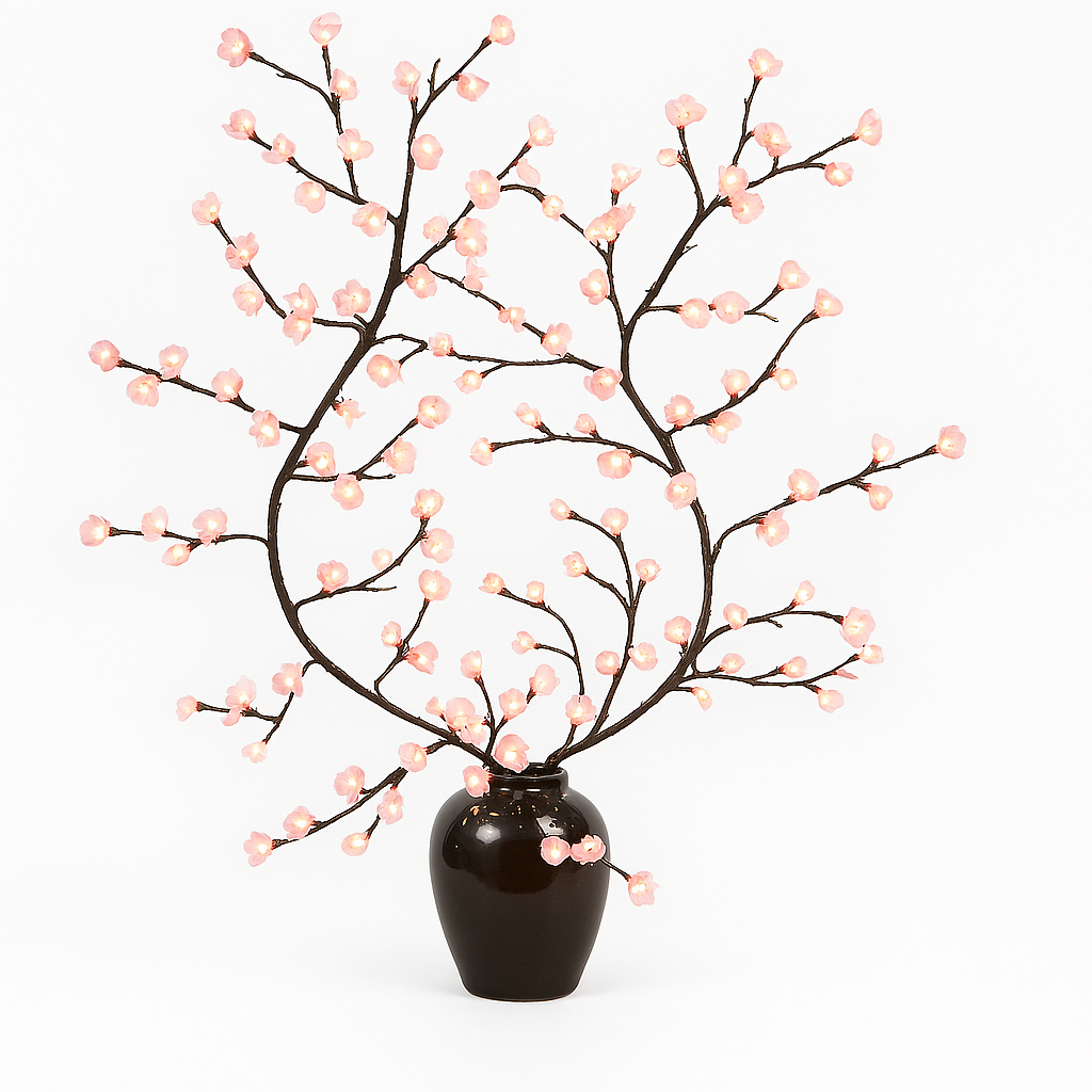 Chic Cherry Blossom LED-dekoration - 2 udsmykkede guirlander