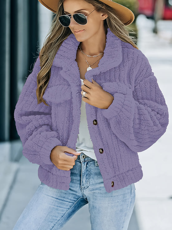 Frenora Faux Fur Jakke – Langærmet Jakke i Blød Imiteret Pels