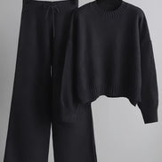 Lunoro To-delt Striksæt – Dame Sweater & Vide Bukser