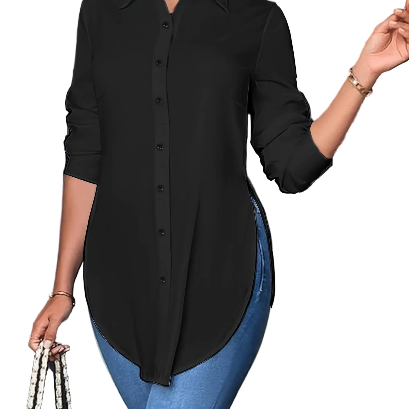 Alveria Split Button Blouse