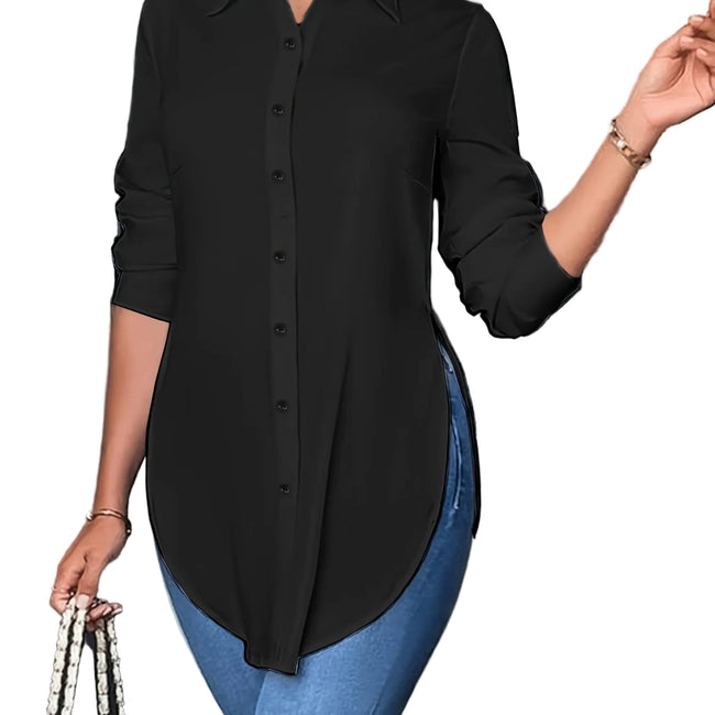 Alveria Split Button Blouse