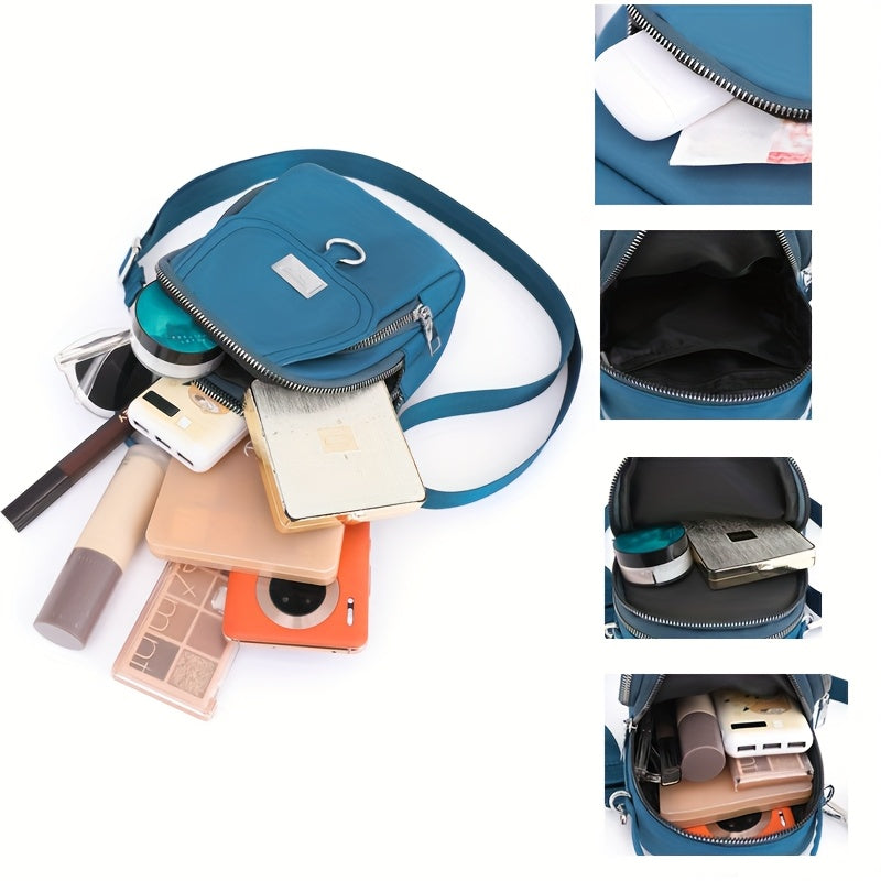 Melora Crossbody Bag – Let nylon taske med flere lynlåslommer
