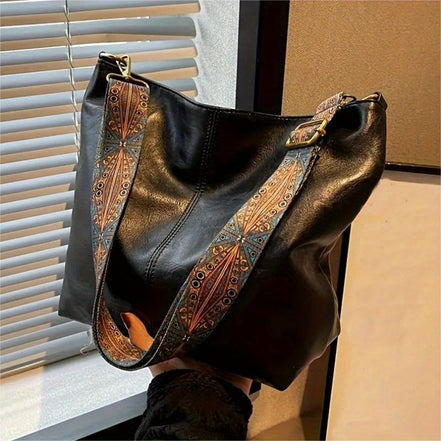 Lyria Tote Bag – Rummelig skulder- og crossbodytaske med bred rem