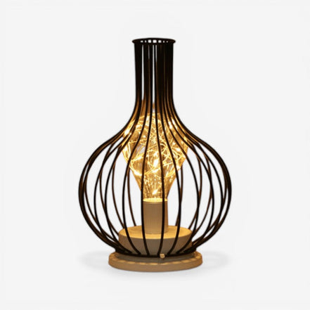 Trinexa bordlampe i stål – lampe med trådkurvdesign til bordplacering
