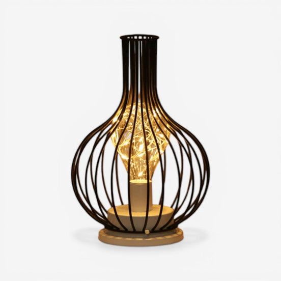 Trinexa bordlampe i stål – lampe med trådkurvdesign til bordplacering