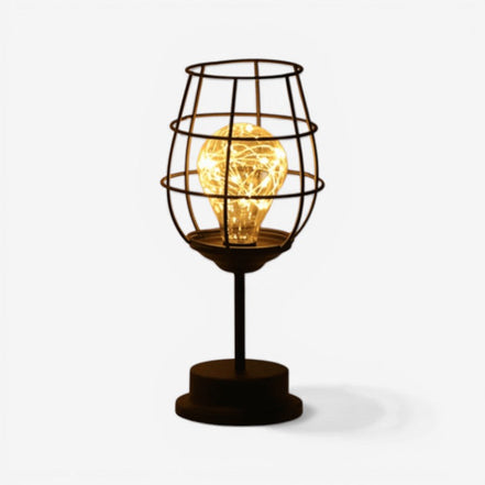 Trinexa bordlampe i stål – lampe med trådkurvdesign til bordplacering