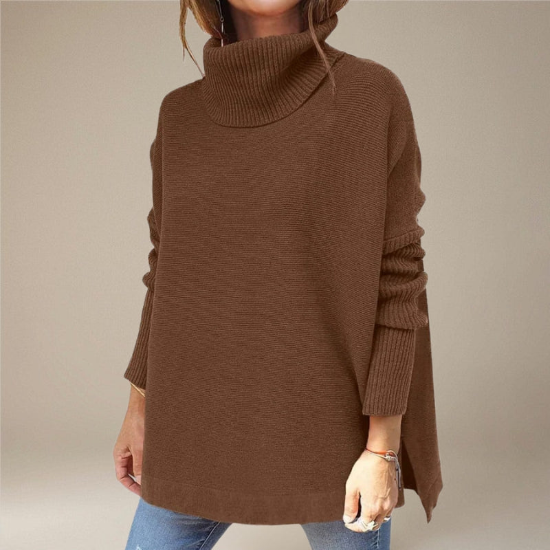 Lunéra langærmet sweater med høj hals og løs pasform