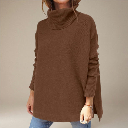 Lunéra langærmet sweater med høj hals og løs pasform