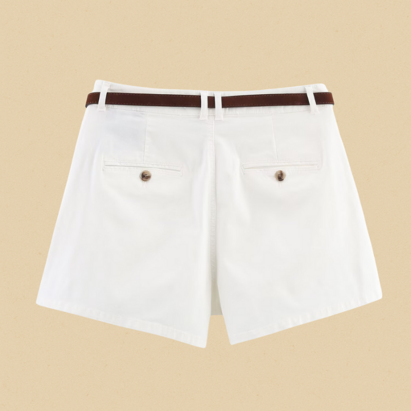 Dames shorts med bælte og læg – Linavera