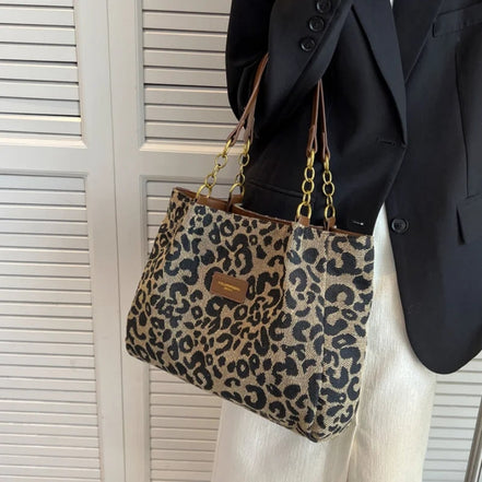Leovira taske dame – skuldertaske med leopardprint og justerbar rem