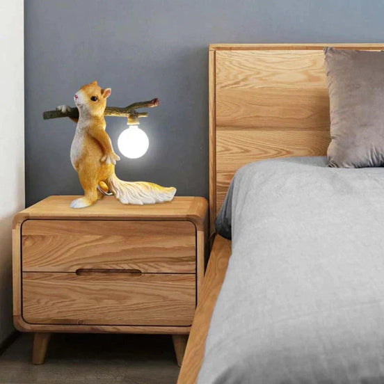 Squirena LED mini bordlampe i trædesign