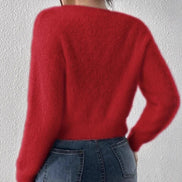 Elvara sweater med V-hals og sløjfedetalje