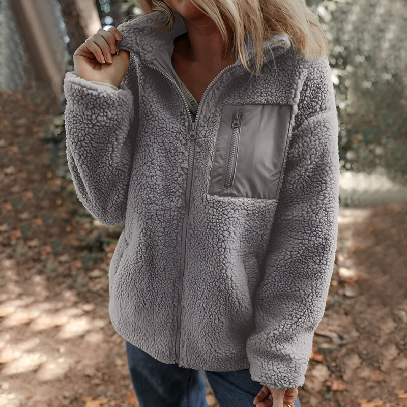 Marella Teddy Fleece Jakke med Lynlås
