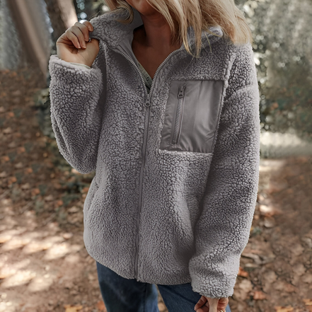 Marella Teddy Fleece Jakke med Lynlås