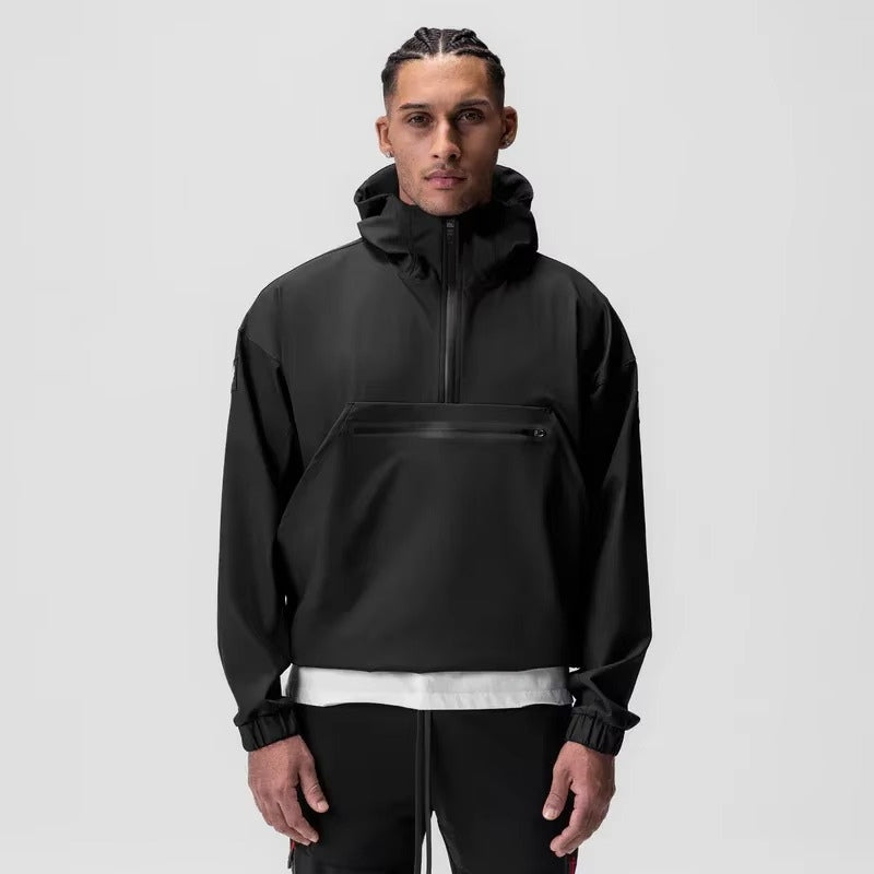 Neravio hooded jacket med halv lynlås