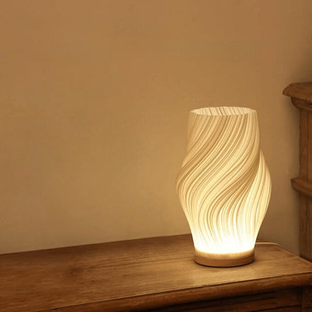 Velora plisseret bordlampe – lampe med lampeskærm og USB-opladningsport