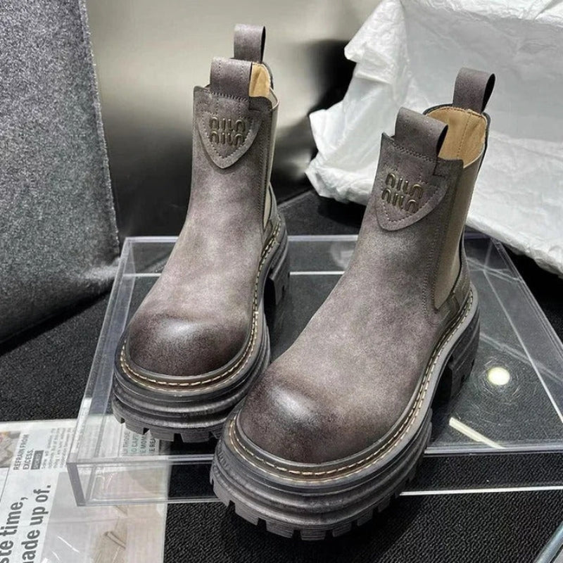 Solmera ankle boots med rund tå