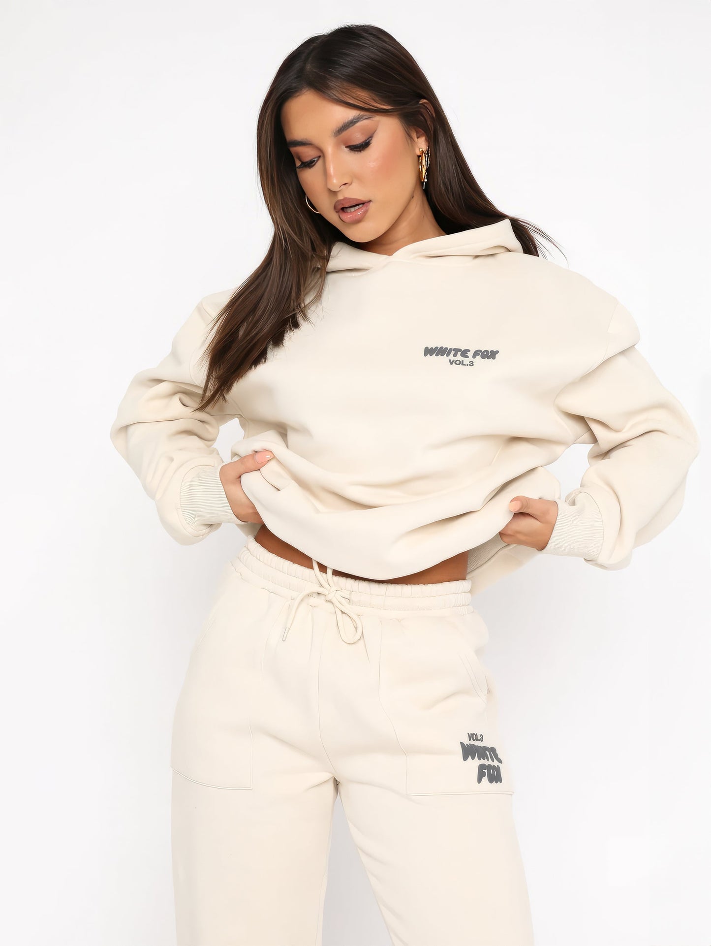 White Fox Luxe Lounge Set – Hoodie & Joggers