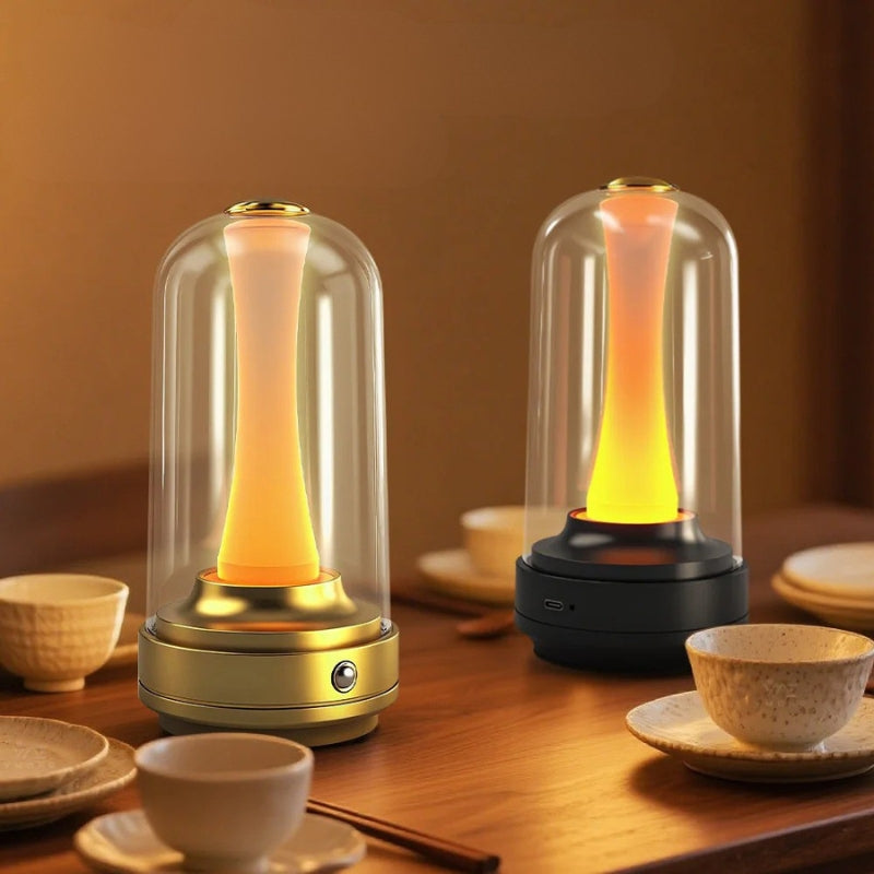 Solvira genopladelig LED bordlampe i ABS – bordlampe med batteridrift