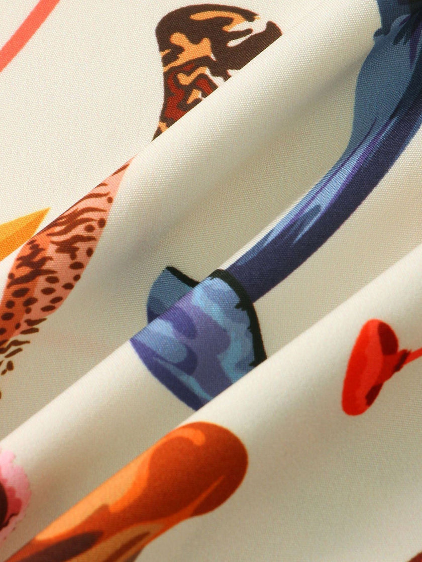 Caviro kortærmet skjorte – print og afslappet pasform