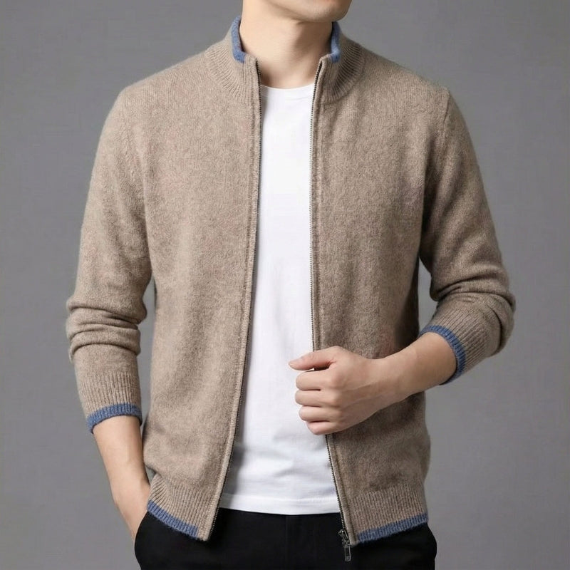 Norvik sweater herre – zip sweater med slim pasform og lange ærmer