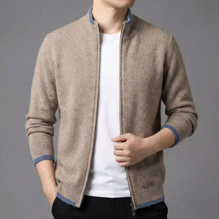 Norvik sweater herre – zip sweater med slim pasform og lange ærmer