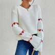 Elunora round neck sweater med broderi