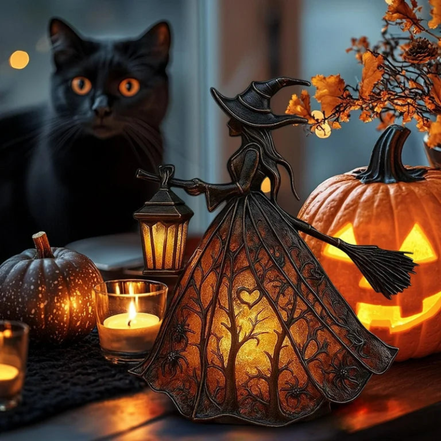 LED tekvicová lampa na Halloween s batériovým osvetlením – Nymora