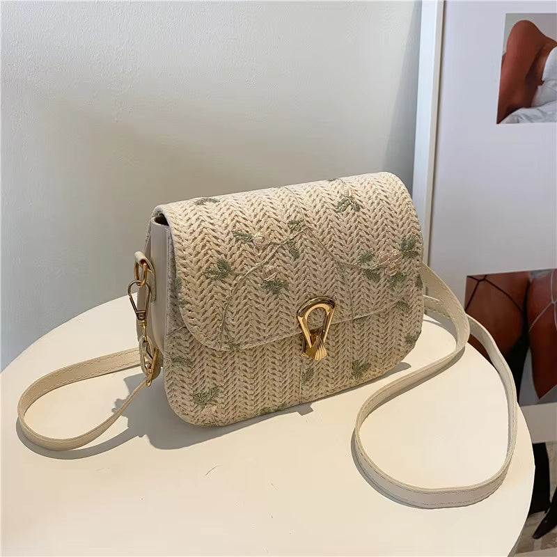 Florelia taske dame – skuldertaske med blomsterprint og justerbar rem