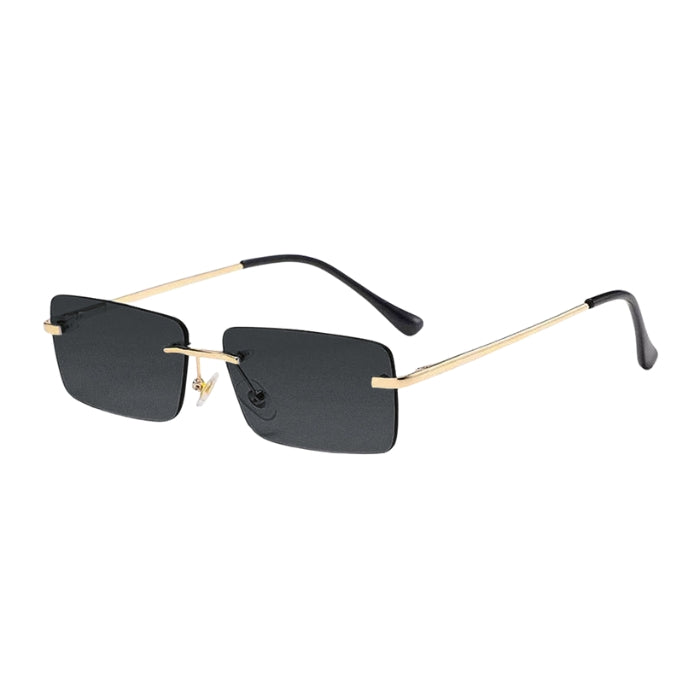 Solbriller med rektangulære glas og randløst design – letvægts solbriller til hverdag og udendørs brug – Revionyx