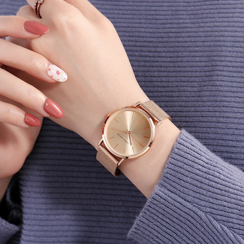 Elvaria dame ur sæt – armbåndsur med matchende armbånd