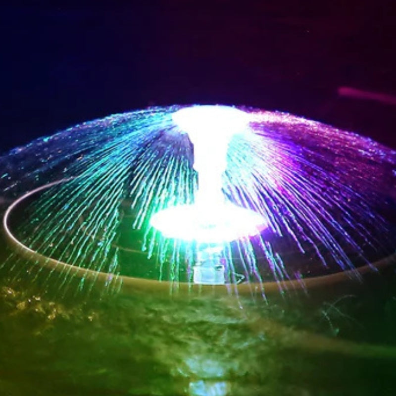 SolarRipple havefontæne – solcelledrevet rund model