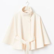 Siv belted cape – lang model med krave og bælte