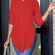 Alveria Split Button Blouse