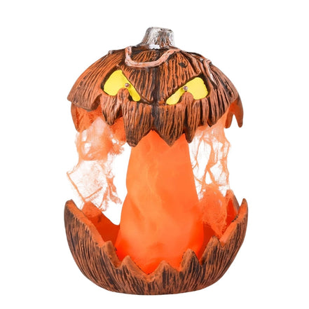 Halloweenska tekvicová lampášová dekorácia s LED svetlom a efektom mihotania – Velmira