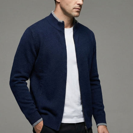 Norvik sweater herre – zip sweater med slim pasform og lange ærmer