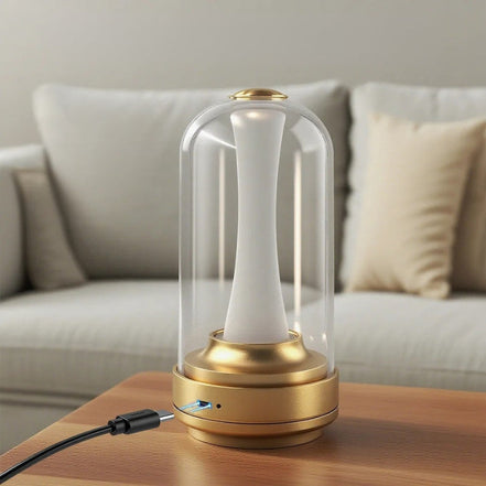 Solvira genopladelig LED bordlampe i ABS – bordlampe med batteridrift