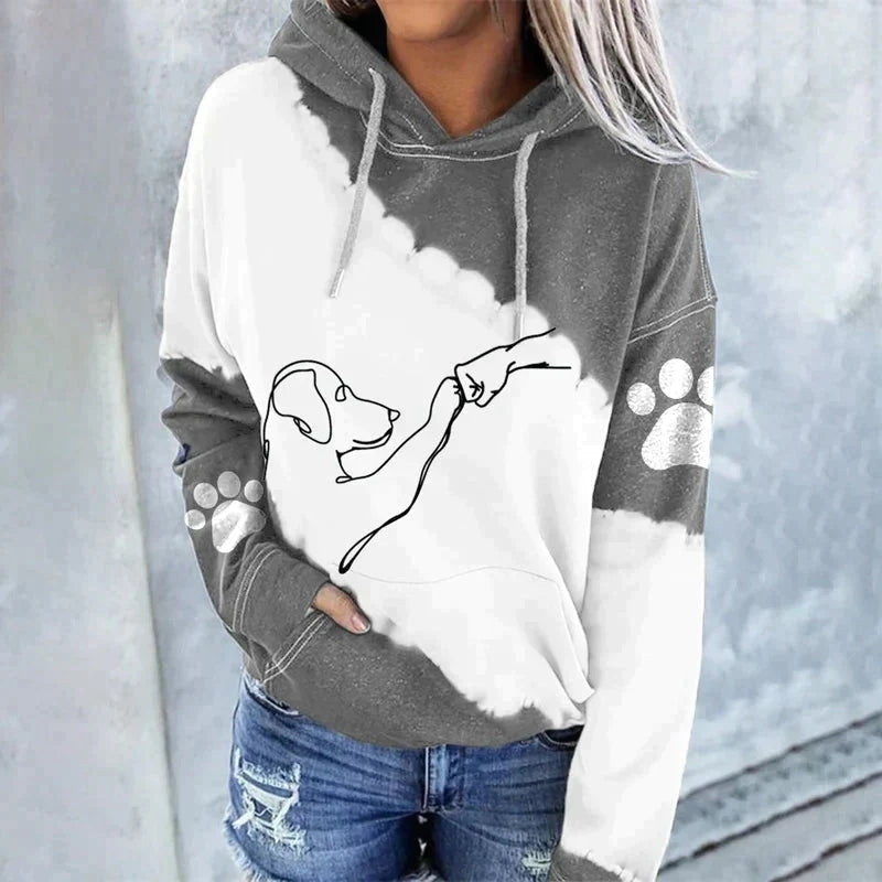 Novara printed hoodie med justerbar hætte