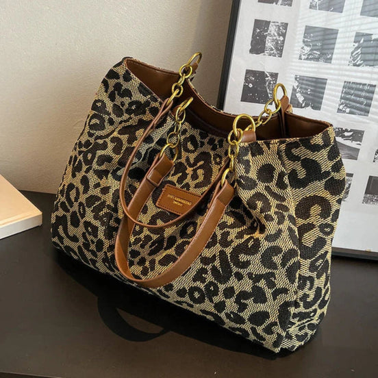 Leovira taske dame – skuldertaske med leopardprint og justerbar rem