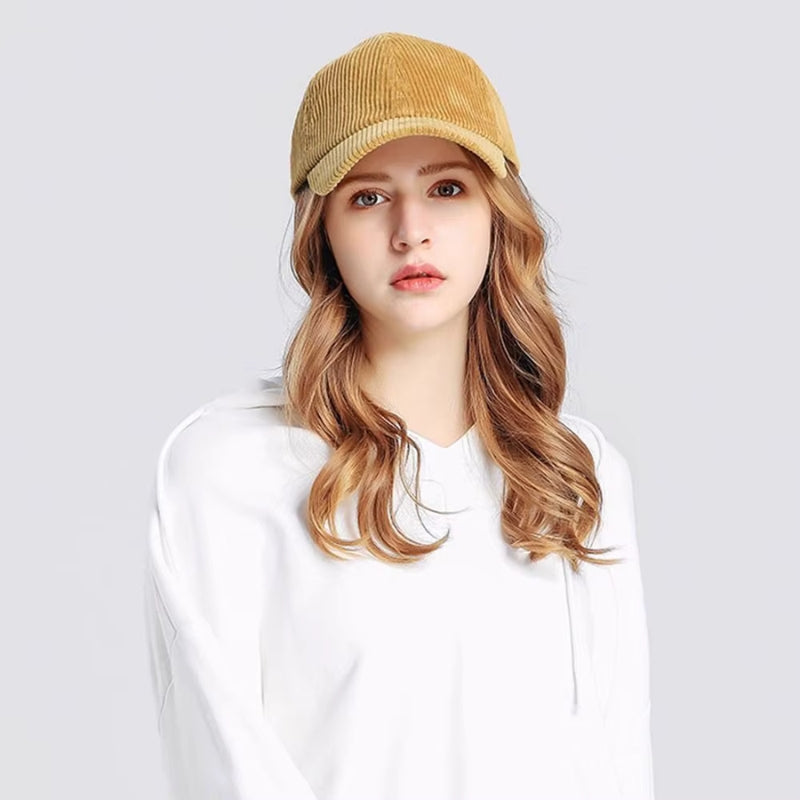 Cordelle dame cap – baseball cap i cord med justerbar lukning