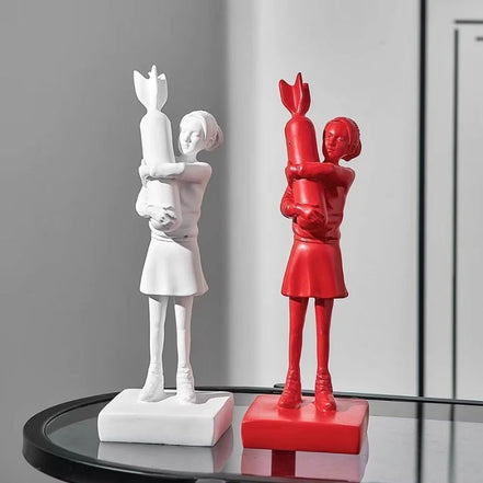 Karvion dekorativ figur i harpiks – karakterformet statue til bord eller hylde