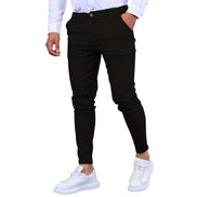 Herre slim fit bukser med knaplukning og sidelommer – lange bukser til hverdag og arbejde – Tavero