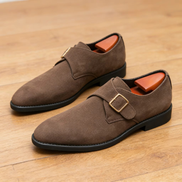 Herresko med spids tå og monk strap – formelle sko med skridsikker sål – Veltrano
