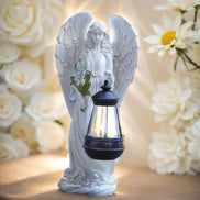 Seralyn solcellelampe med engel figur – LED lampe i plastik til jordplacering