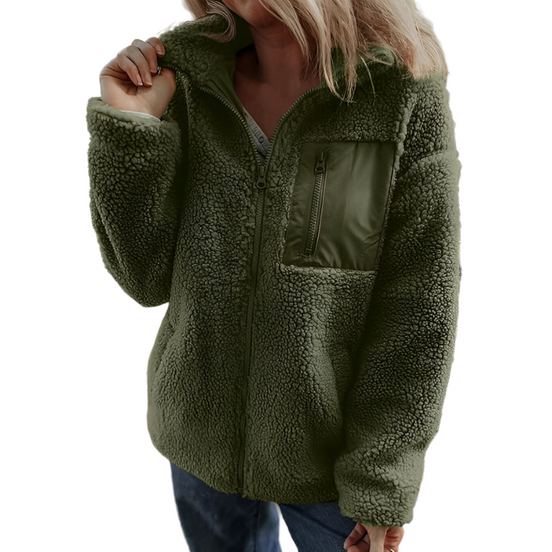 Marella Teddy Fleece Jakke med Lynlås