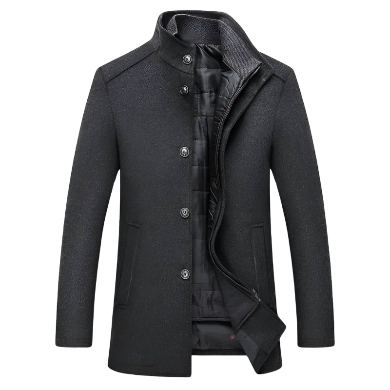 Daan - Trenchcoat met lange mouwen, knopen en rits Velani